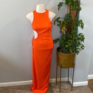 Bright! Fun! Sexy! Maxi Dress with side cut out.